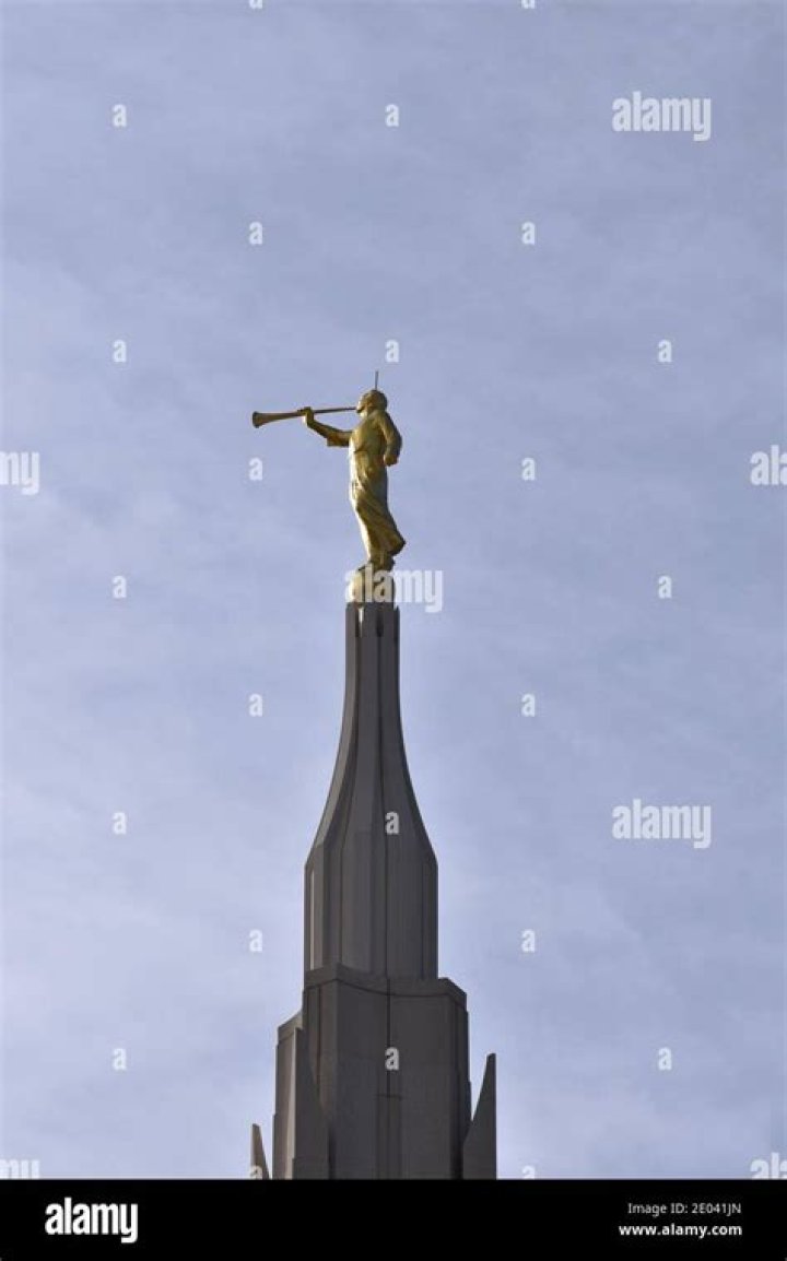 The Angel Moroni Statue on the top of the Salt Lake Temple. 