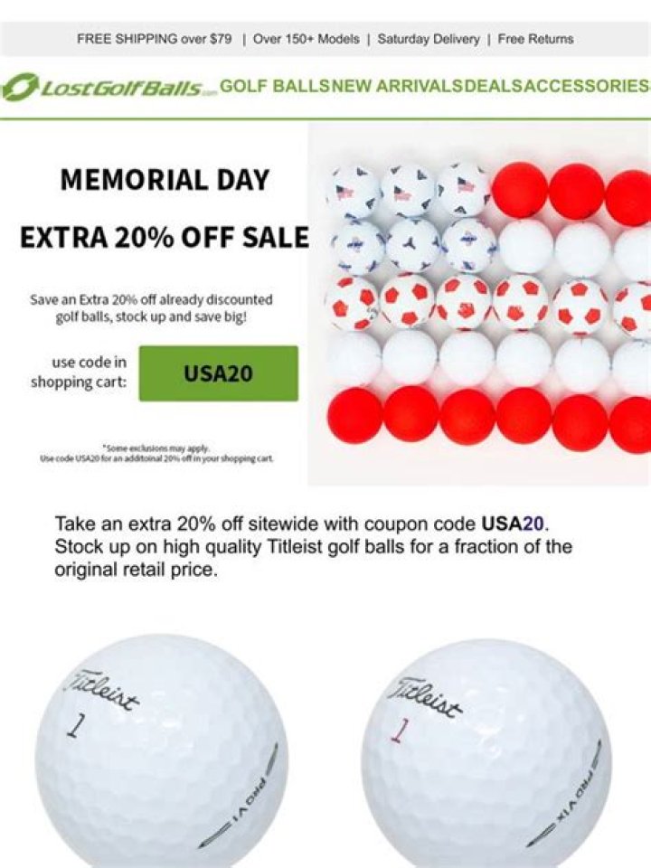 Verified 20% Off | Lostgolfballs active coupon codes for December 2023